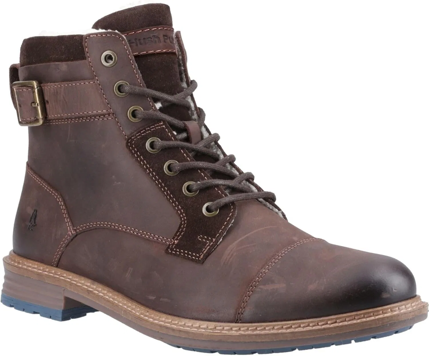 Мужские кожаные ботильоны Hush Puppies Jordan коричневого цвета