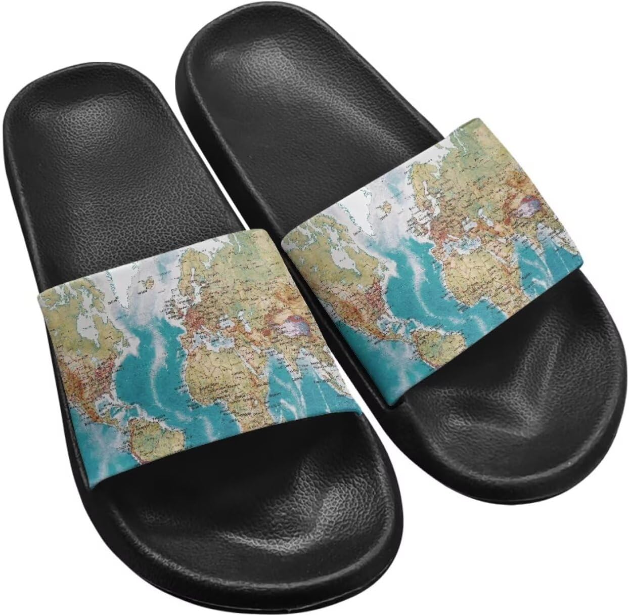 

Унисекс сандалии летние шлепанцы тапочки с открытым носком для бассейна, шлепанцы с подошвой из ЭВА, для женщин Getelinseng, World Map