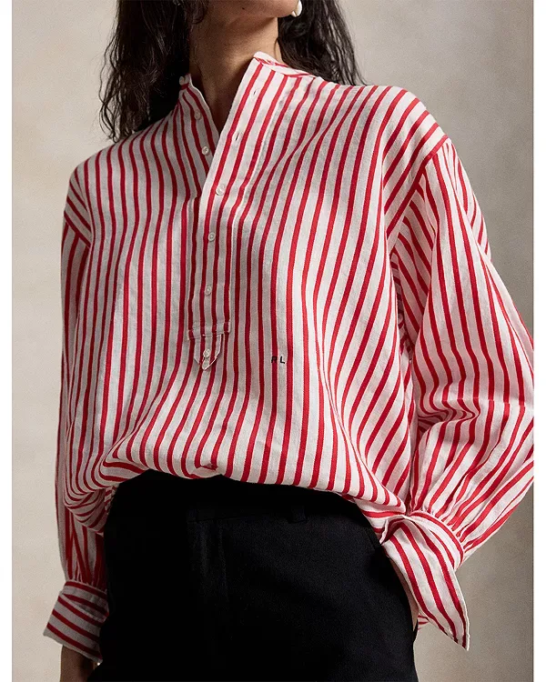 Полосатая рубашка Ralph Lauren, White/Red — фото 4