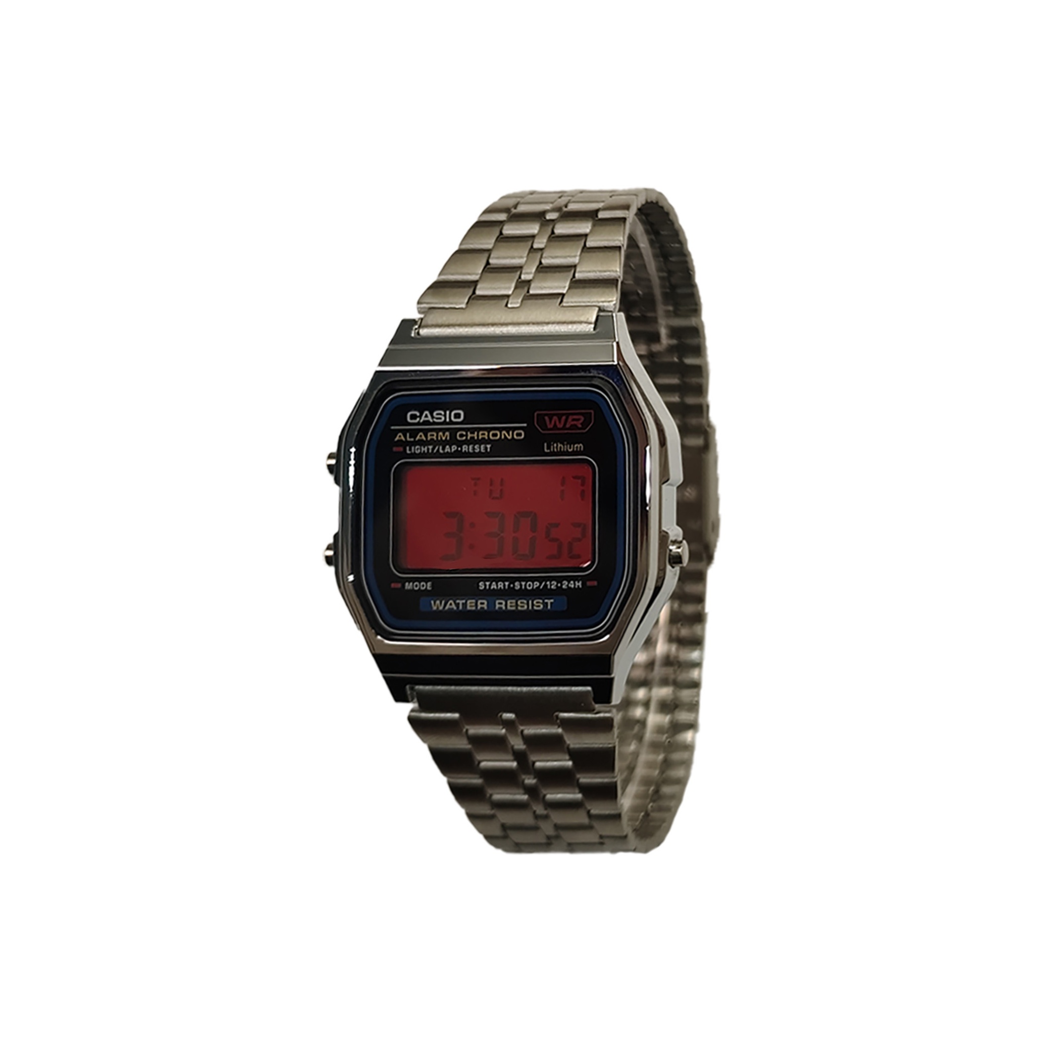 

CASIO Часы Retrofit Series Quartz Movement Stainless Steel Strap Watch Men's Watch Black Dial, Black Dial with Red Watch Glass