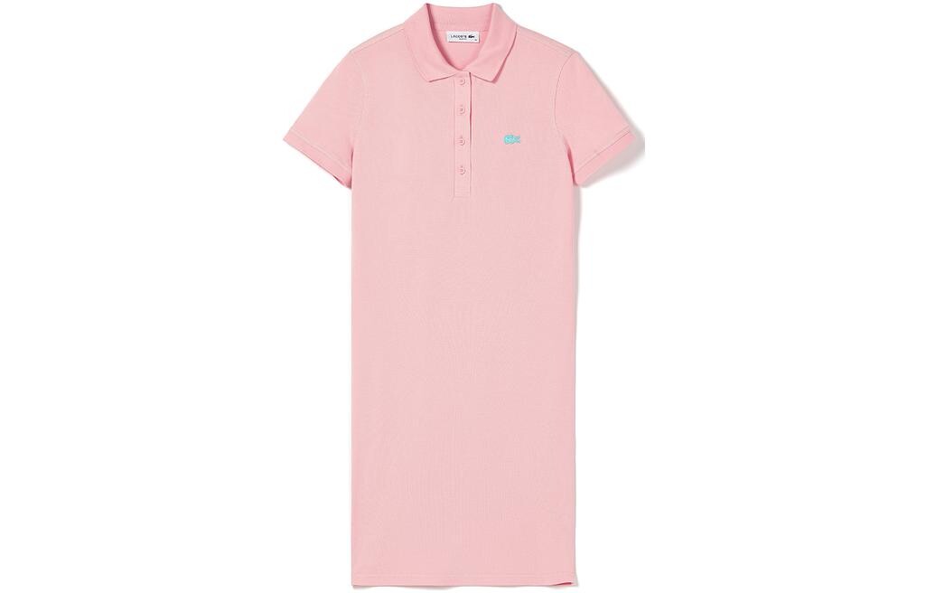 

Платье с короткими рукавами женское фуксия Lacoste