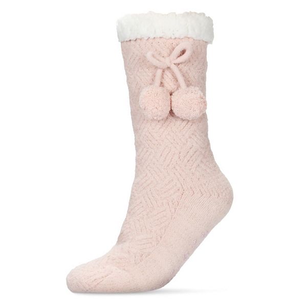 

Женские носки-тапочки с помпонами и плюшевой подкладкой Memoi