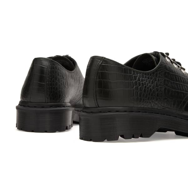 1461 steel toe 3 eye shoe Dr. Martens, зеленый analine croc emboss — фото 4