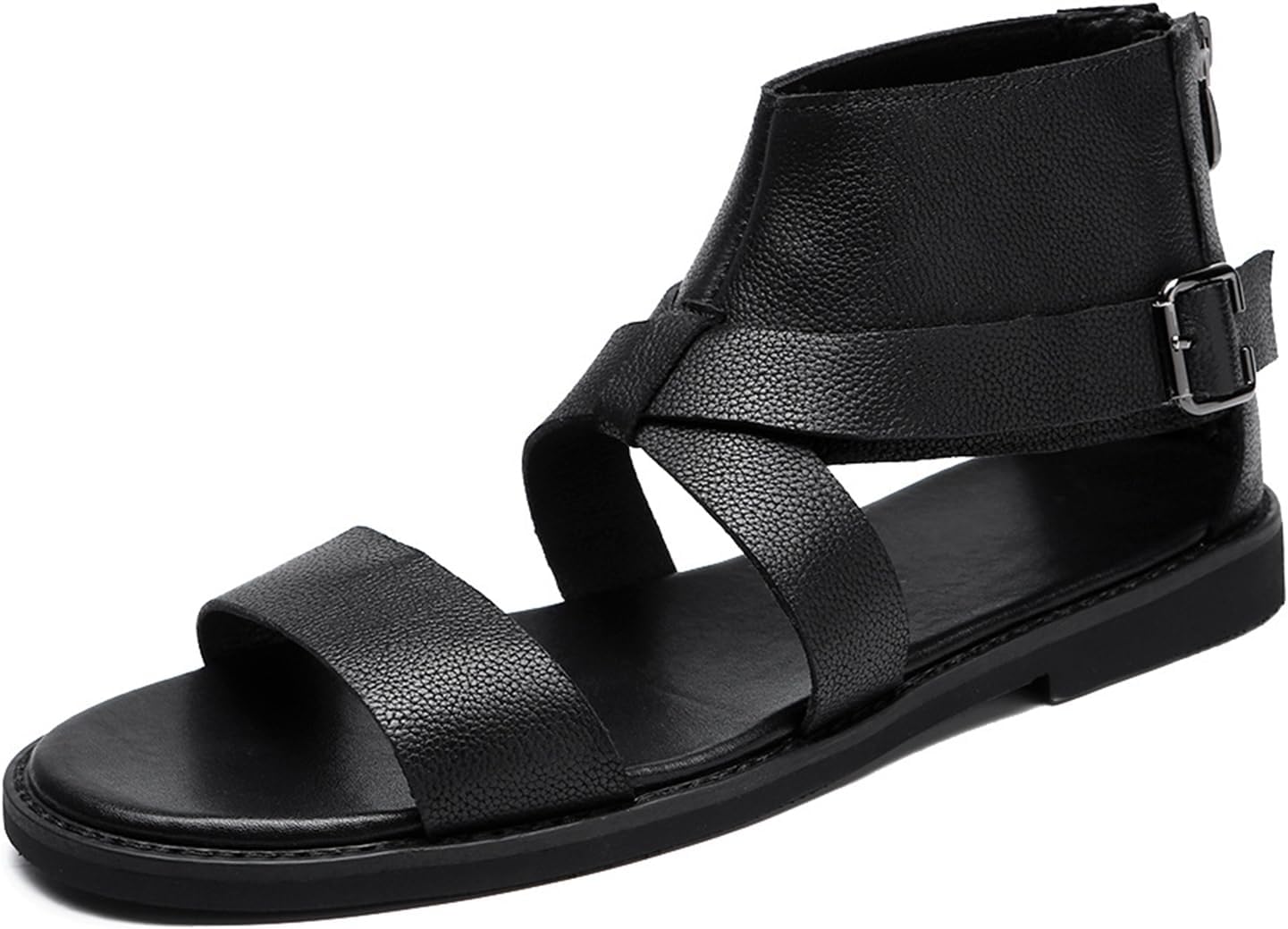 

Мужские сандалии BANGTEUO из кожи в стиле гладиатор с плоской подошвой, мультиколор