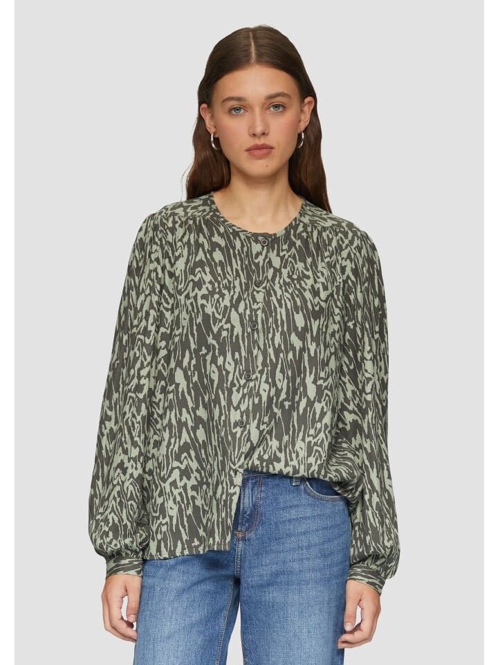 

Блуза QS Bluse langarm, цвет Grün-schwarz