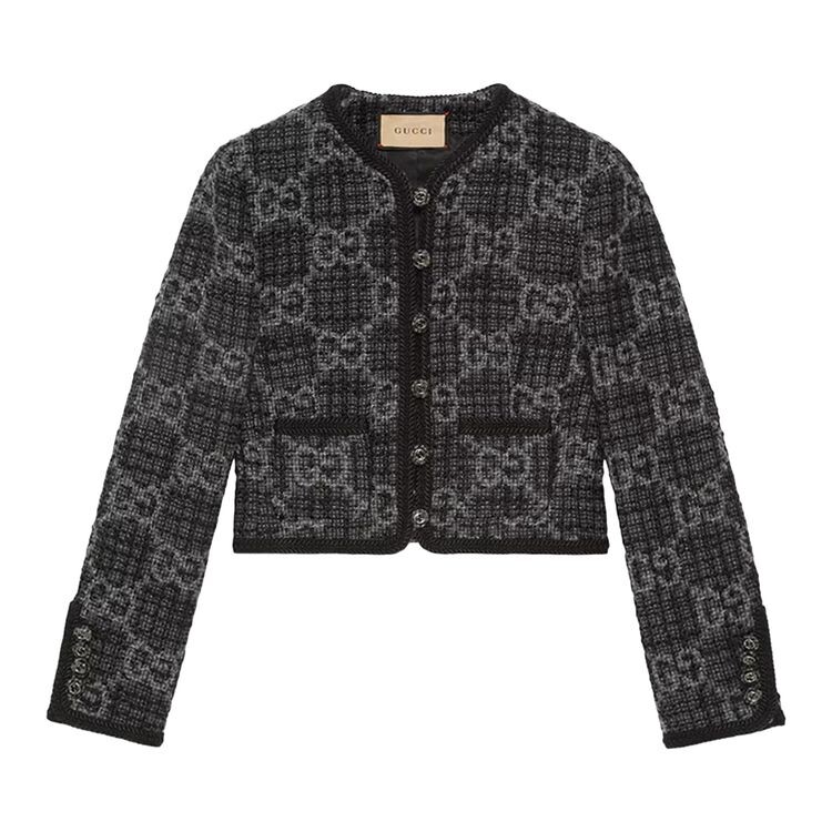 

Куртка Gucci GG Tweed Jacket Dark Grey/Multicolor, серый