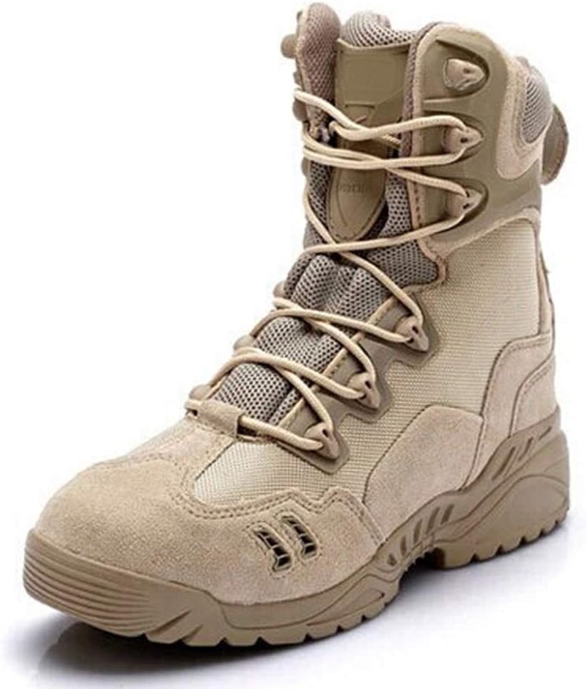 

Мужские тактические ботинки, походные военные ботинки для джунглей и пустыни, высокие водонепроницаемые ботинки для туризма, бежевые - 45/EU, UK 10.5, US 11 Jlfzc