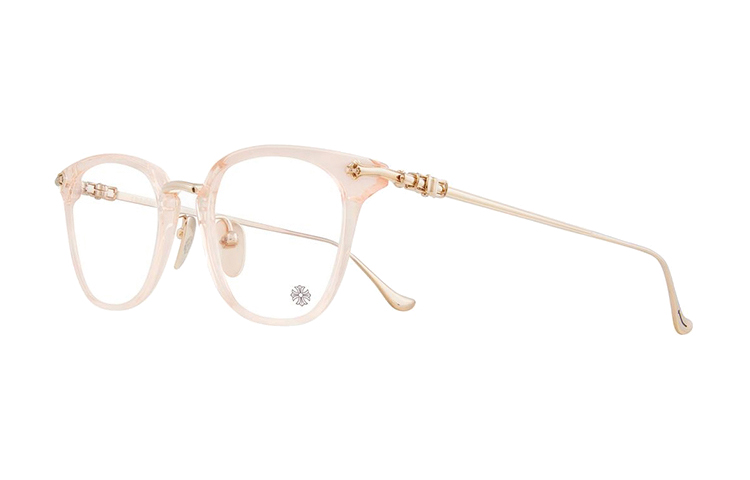 

Chrome Hearts Пластиковая и металлическая квадратная оправа для очков унисекс, Pearl Pink