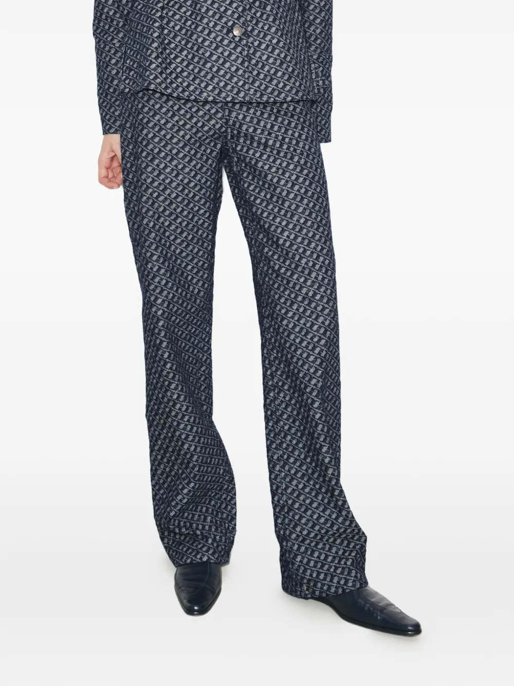 

Джинсы прямого кроя с узором Tory Burch, синий