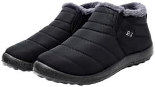 

Мужские ботинки до щиколотки для снега - с утеплителем из флиса, стелькой из EVA, идеально подходят для зимнего отдыха на улице Fmshi, черный