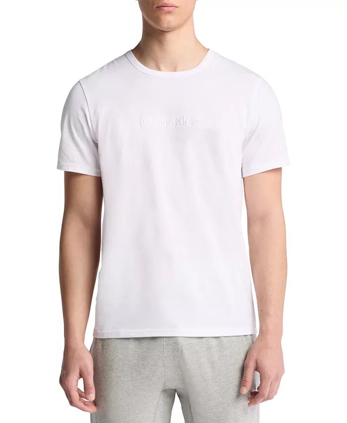 

Мужская современная хлопковая майка с круглым вырезом Calvin Klein, белый