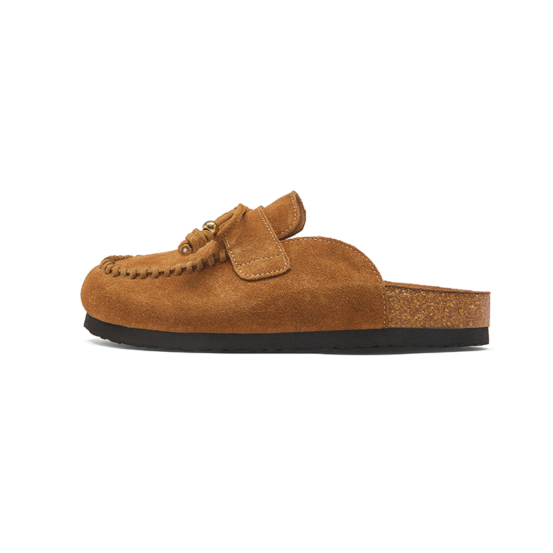 TOOMANYSHOES Закрытые тапочки женские коричневые, цвет Brown