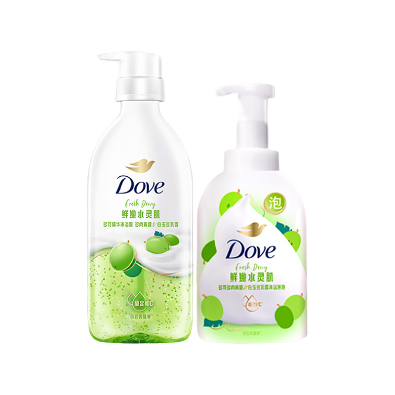 

Dove Зеленый виноград соевое молоко фруктовое молоко эссенция гель для душа увлажняющий, питающий, успокаивающий 400г+620г ароматная эмульсия