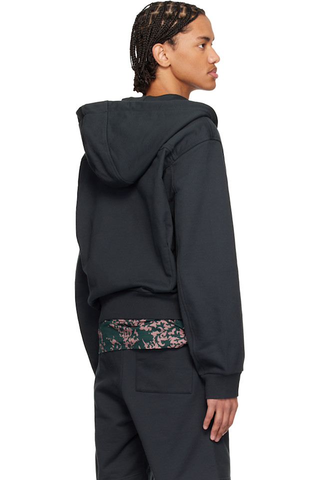 Dries Van Noten Черная свободная толстовка на молнии — фото 3
