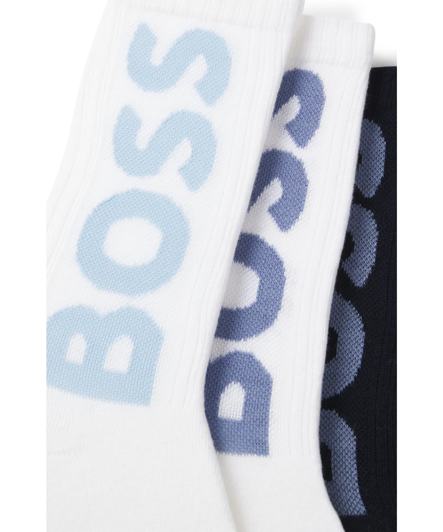 Набор из 3 пар хлопковых носков BOSS с логотипом, длиной до щиколотки. — фото 4