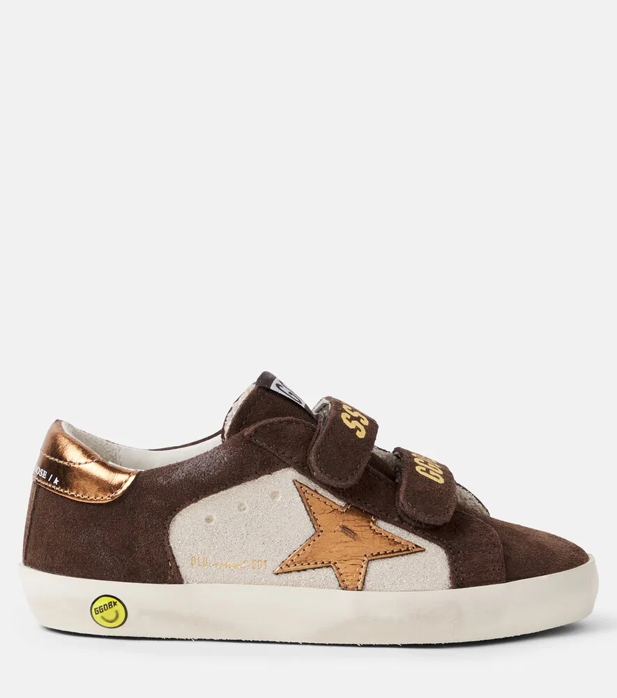 Замшевые кроссовки в стиле олдскул Golden Goose Kids, коричневый — фото 3