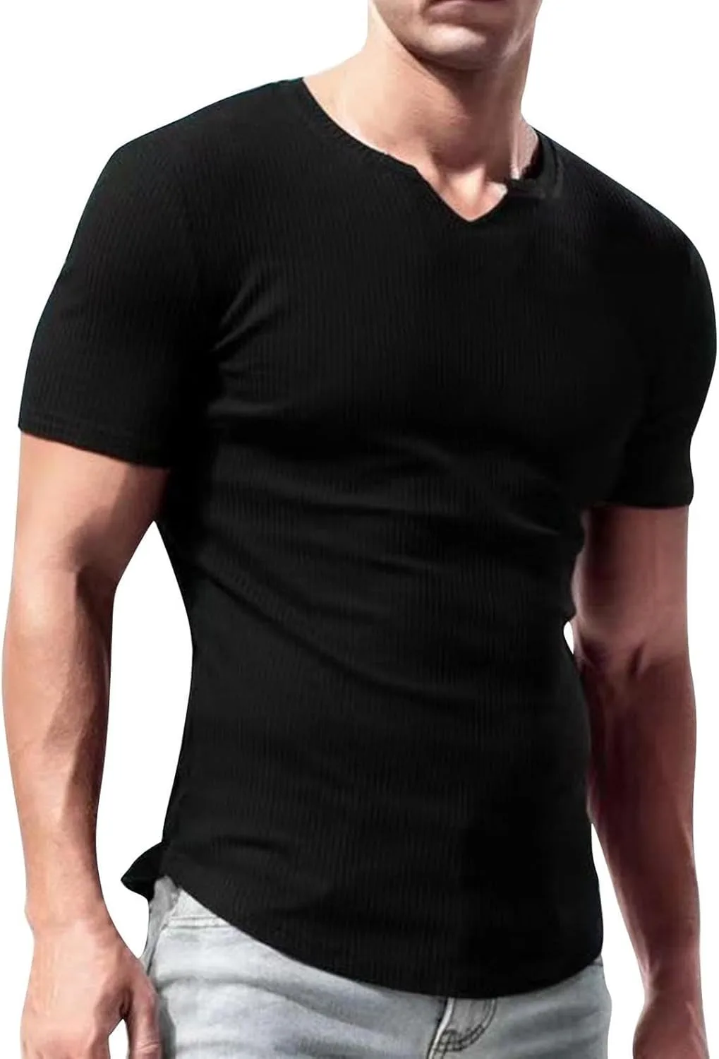 Мужская футболка Slim Fit V-образного выреза с коротким рукавом