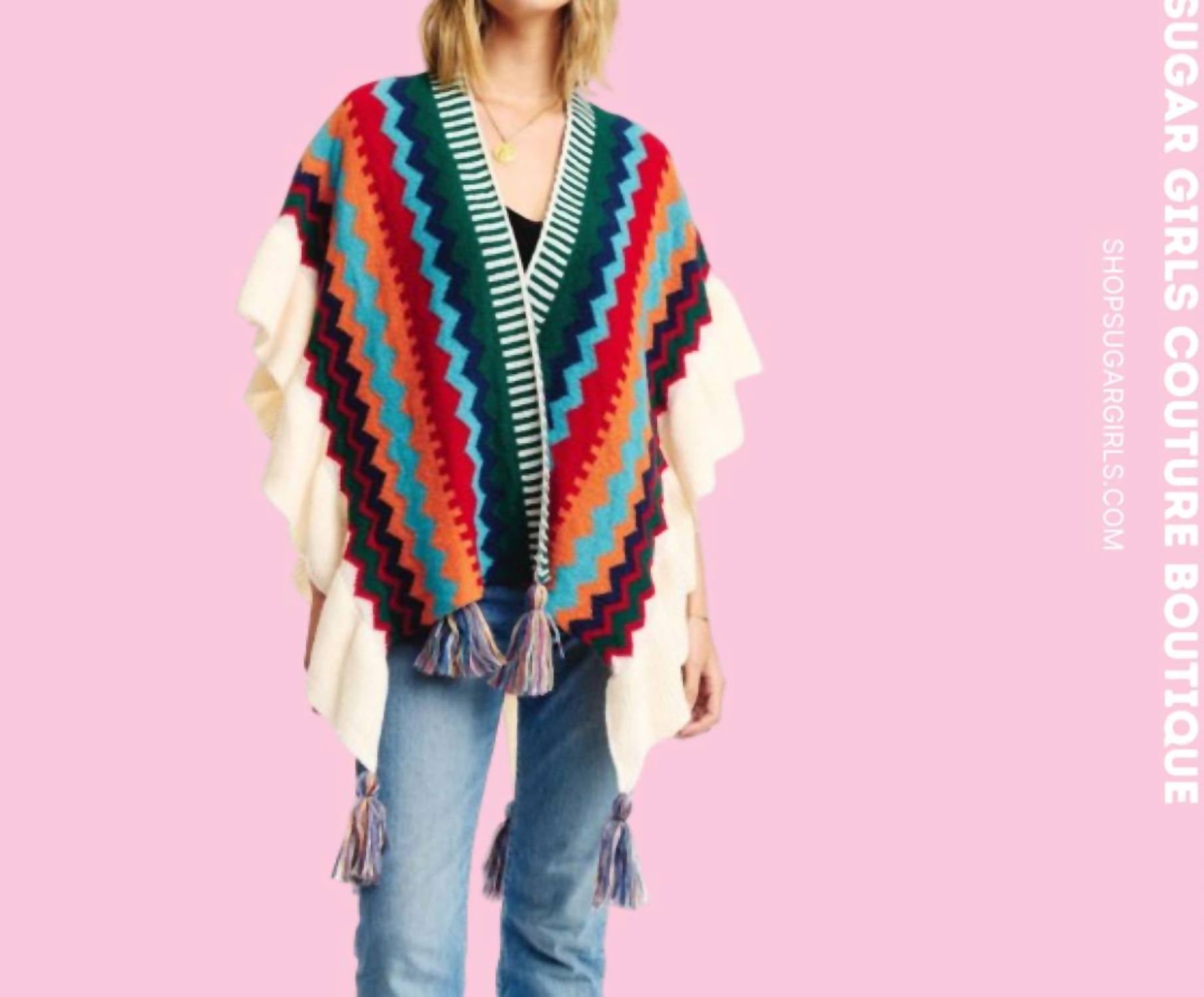 

Пончо в стиле кимоно с оборками оранжевого цвета Love Sense, оранжевый