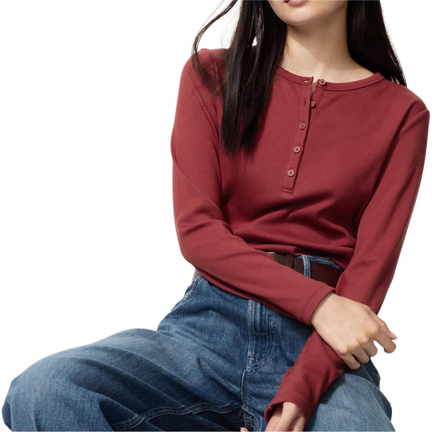 

UNIQLO Футболка женская красная, Красный, UNIQLO Футболка женская красная