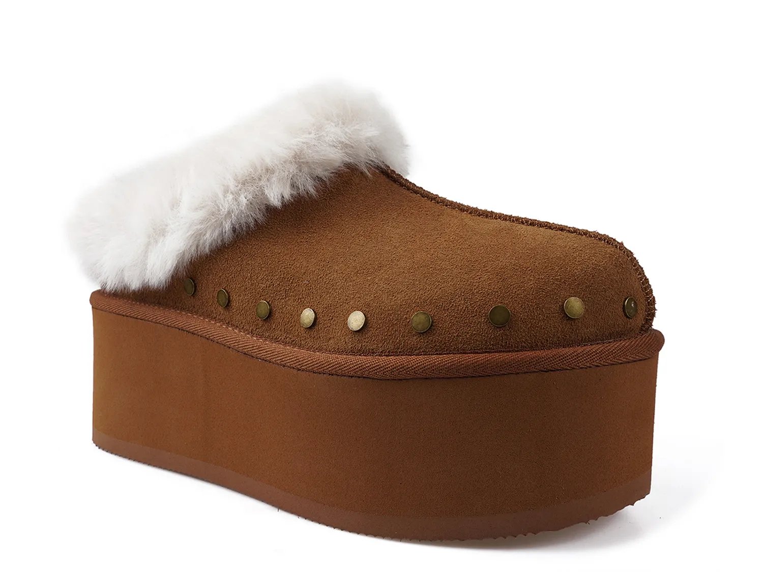 Сабо Candie's Sabi Platform Clog, Tan Suede