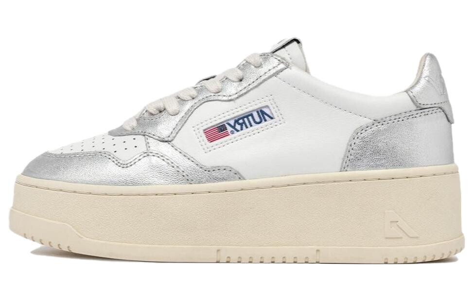 

Кроссовки AUTRY Medalist Platform Leather Sneakers, белый/серебряный