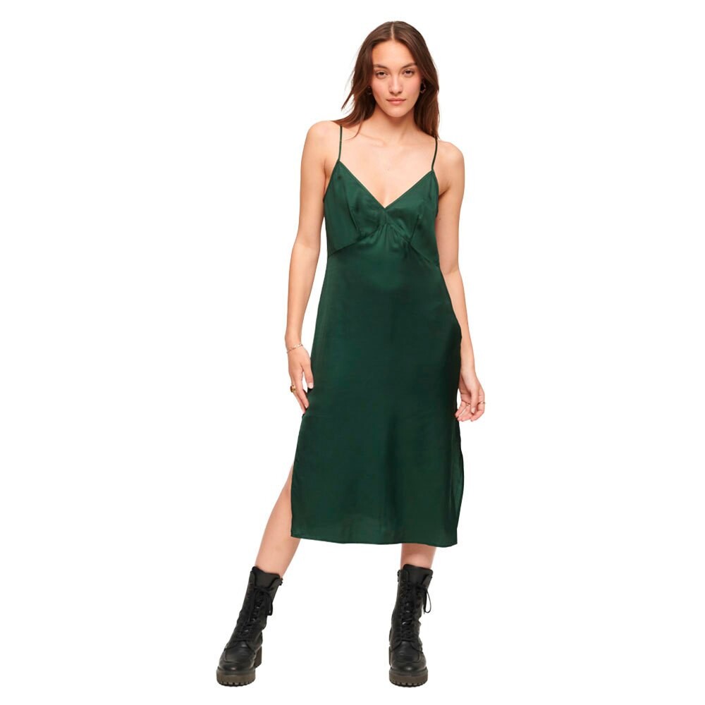 

Платье миди Superdry Satin Cami Slip, зеленый