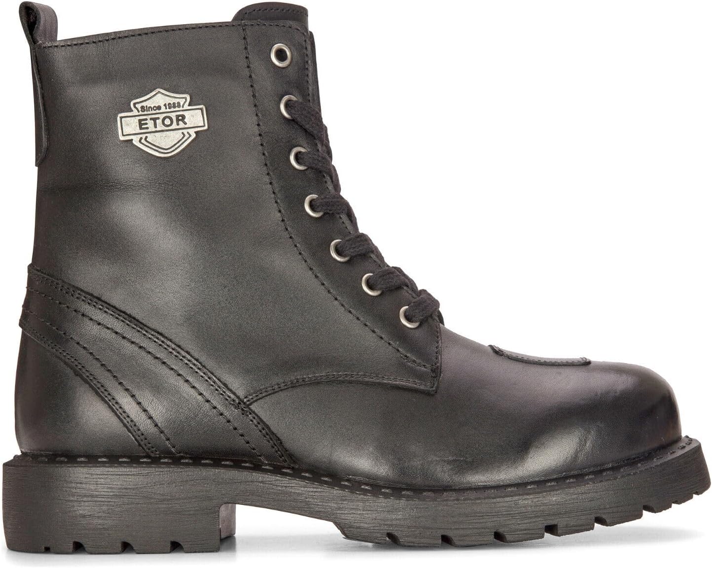 

Мужские кожаные военные ботинки черные боевые байкерские мотокроссовые панк-западные сапоги Infinity Leather