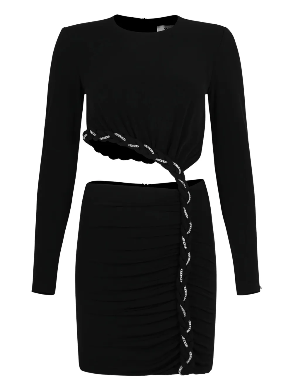 

Мини-платье с вырезами и драпировкой NISSA, черный