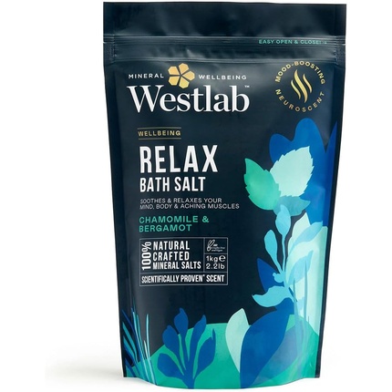 

Соль для ванны Magnesium Relax, 1 кг - Нейросенсор для улучшения настроения - Ромашка и бергамот Westlab