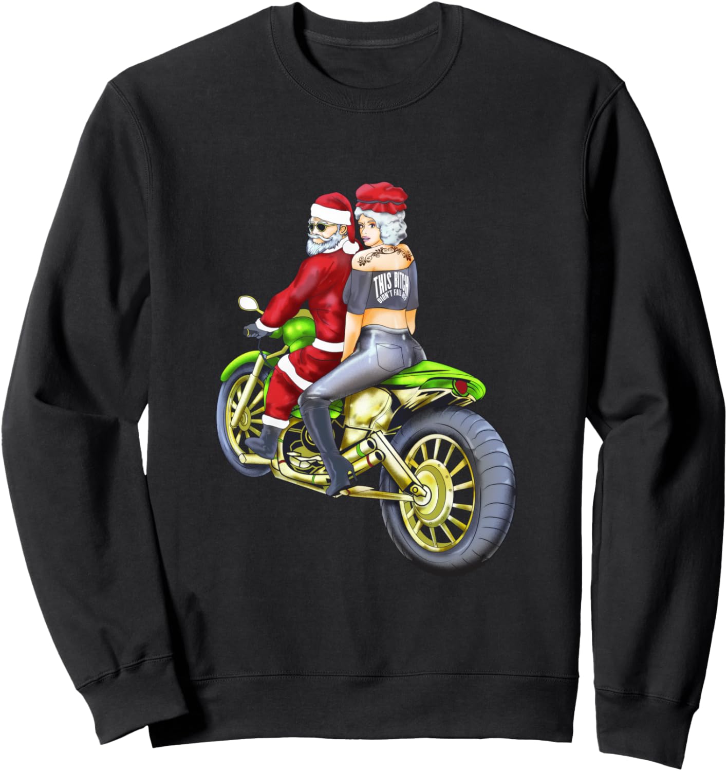 

Милосердный Клаус, мотоциклист, байкер, рождественская толстовка с Санта-Клаусом Motorcycle Gifts For Bikers Nyc, черный
