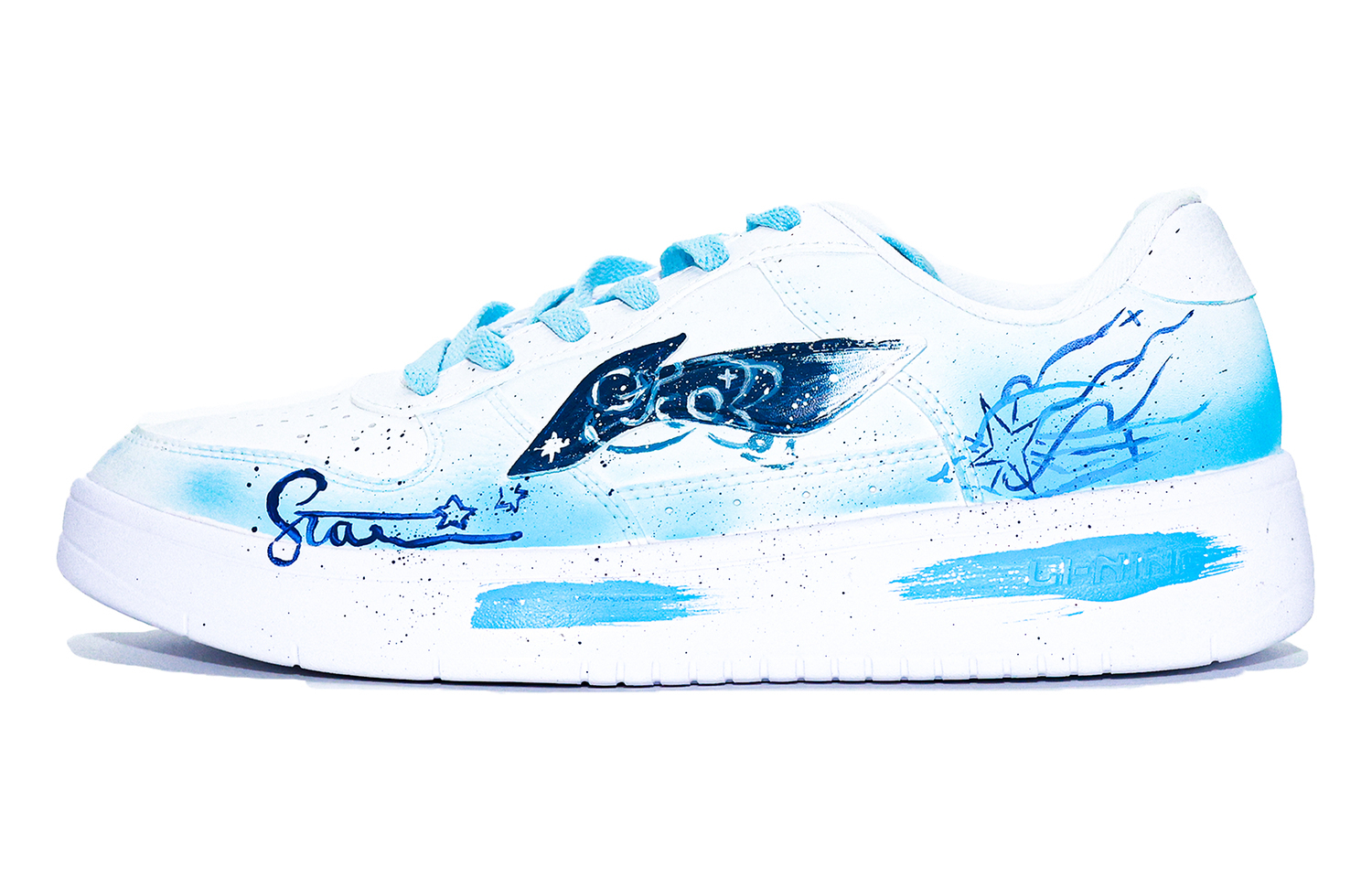 

Li Ning Floating Boat Slip Resistant And Breathable Height Increasing Low top Skateboard Shoes Men's Li-Ning, белый синий