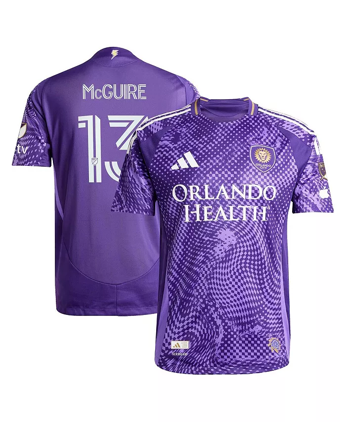 

Мужская автентичная футболка игрока Duncan McGuire Orlando City SC 2025 Perfect Storm в фиолетовом цвете adidas