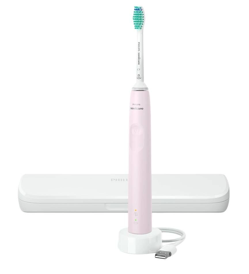 

Звуковая зубная щетка Philips Sonicare 3100 Pink HX3673/11 + Travel Case, 1 шт