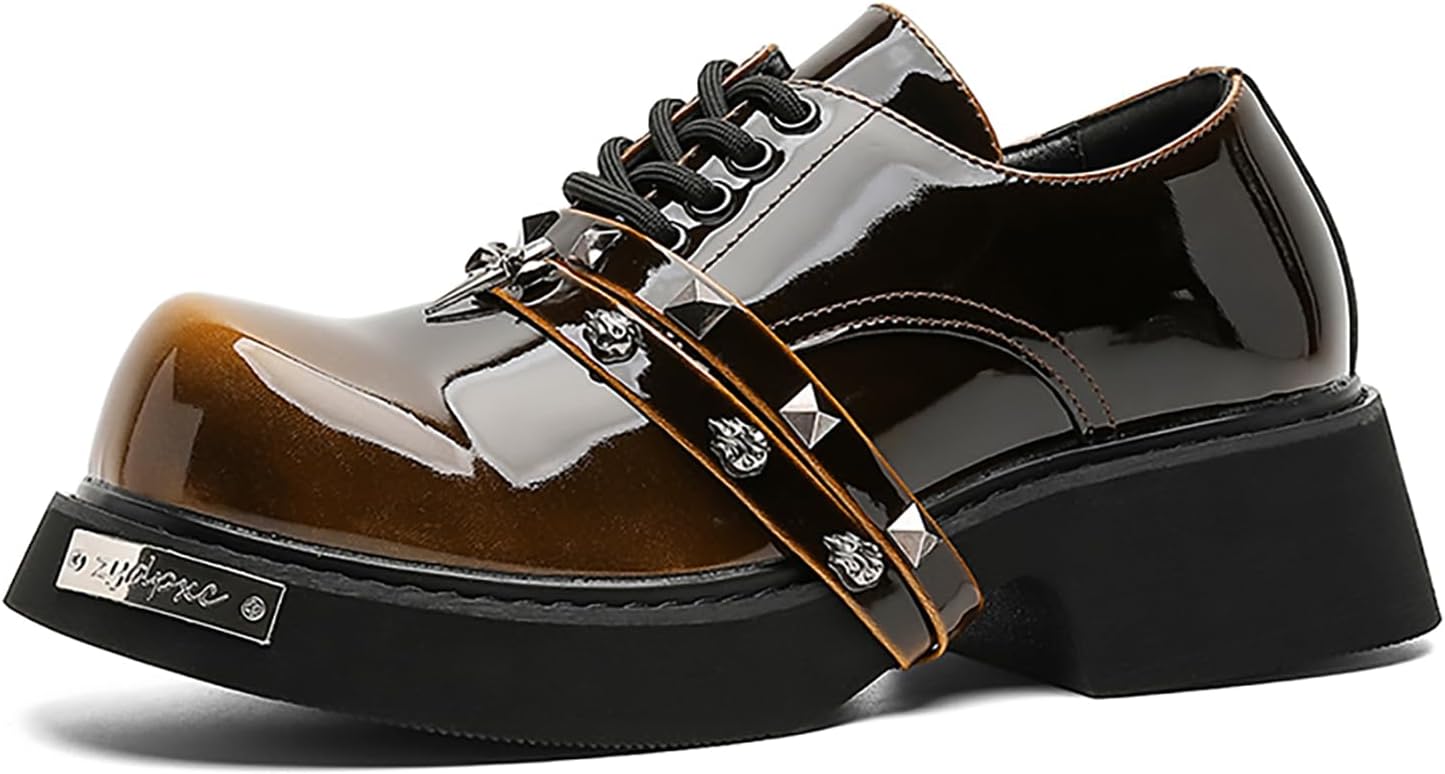 

Мужские оксфорды на массивной платформе из лакированной кожи с градиентом Bwseobg, желтый