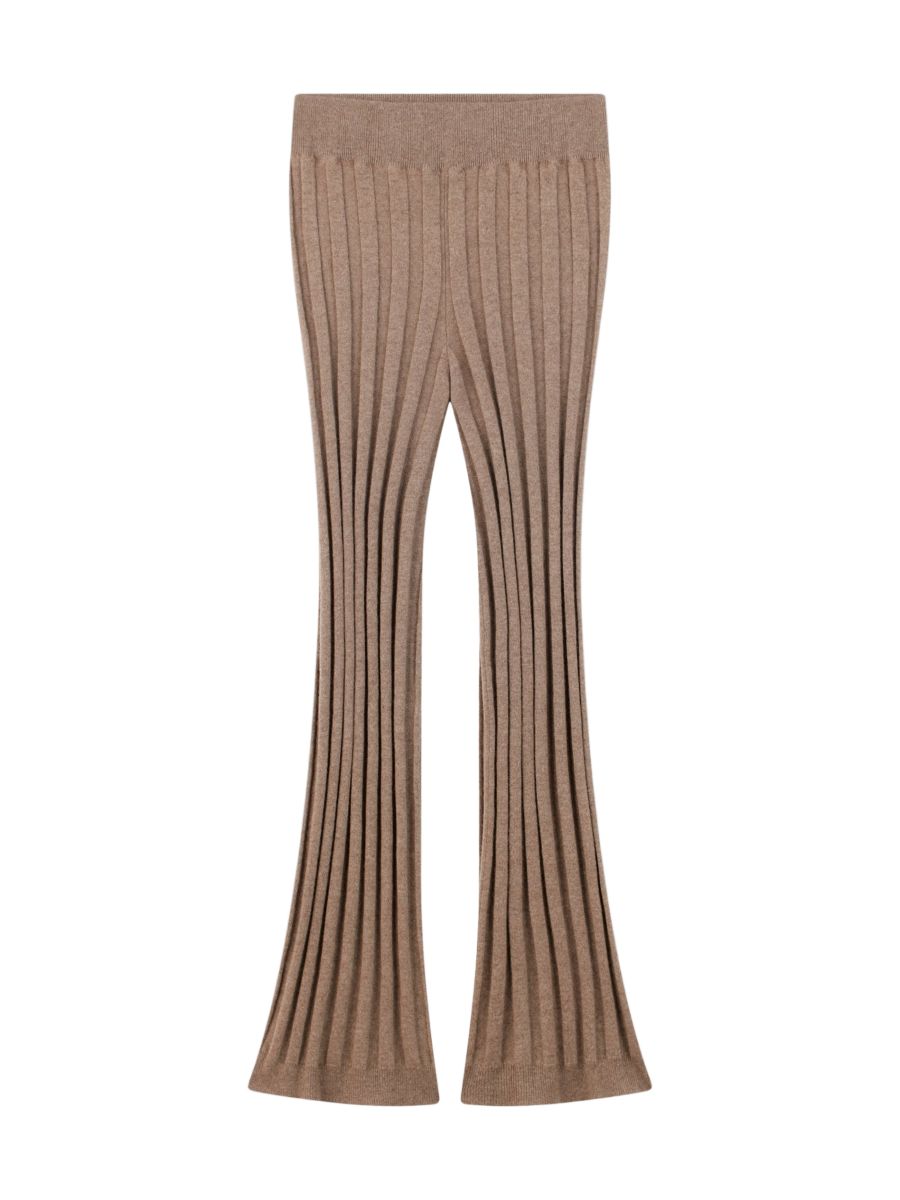 

Женские кашемировые брюки из фактурного трикотажа Gobi Cashmere, Neutral-timber wolf