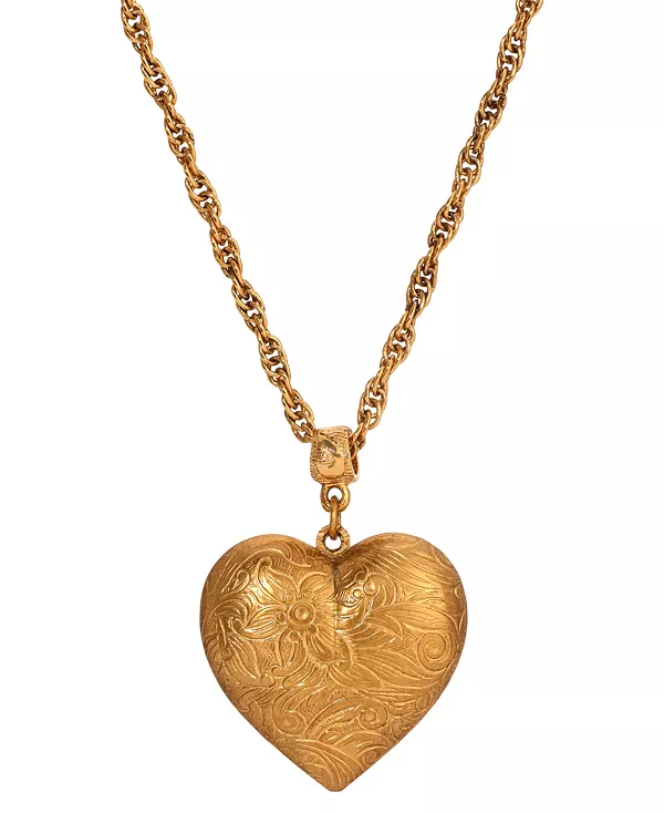 

Ожерелье с подвеской в виде цветочного сердца золотистого оттенка 2028, yellow