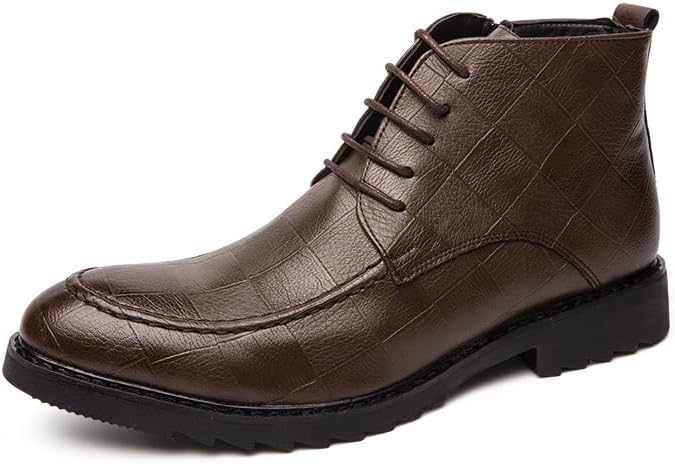 

Коричневые мужские ботинки с низким каблуком и шнуровкой, деловые кожаные, дизайнерские, модные повседневные ботинки 2025 с острым носком Sfwarmart