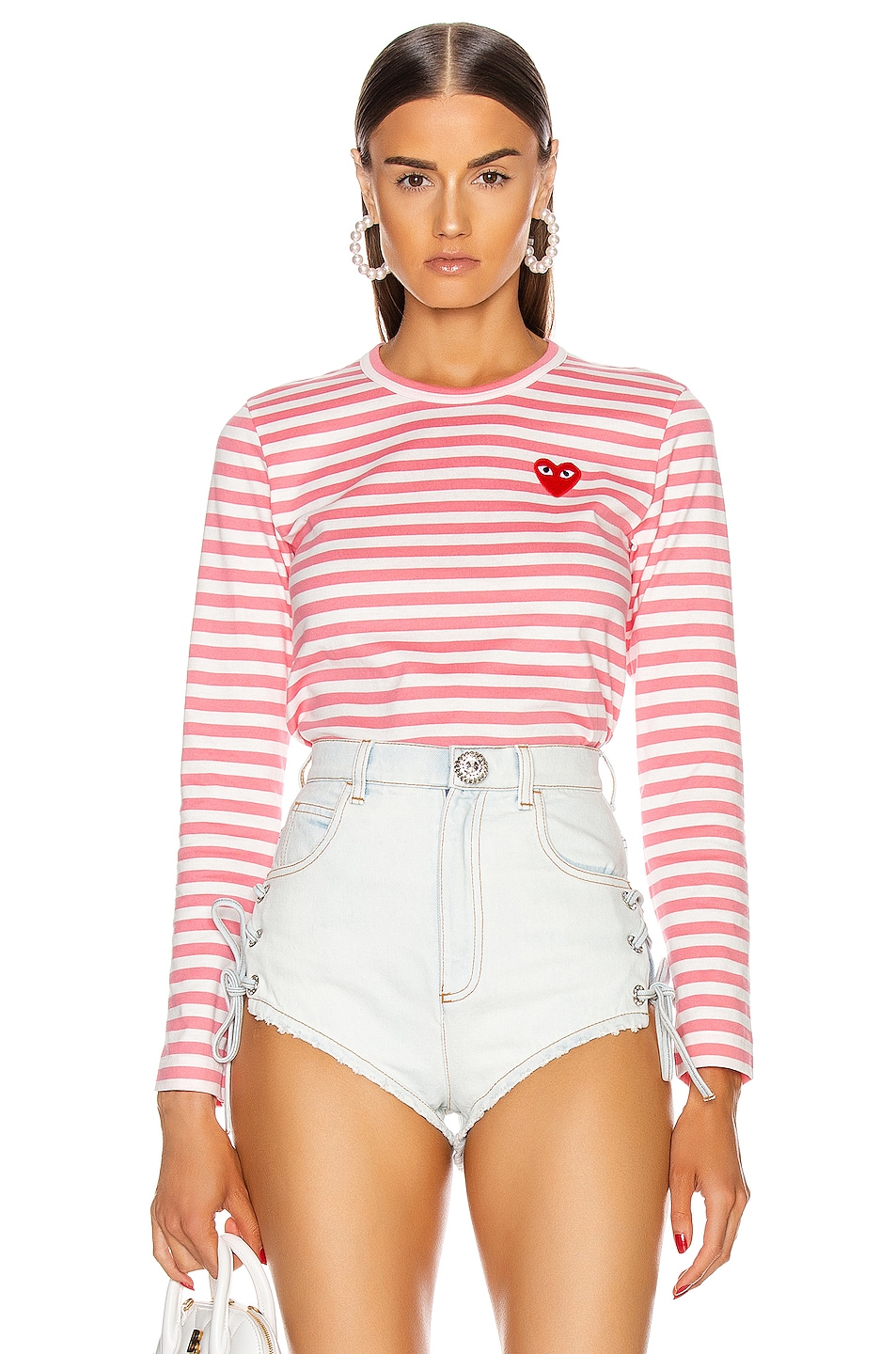

Полосатая футболка COMME des GARCONS PLAY, розовый