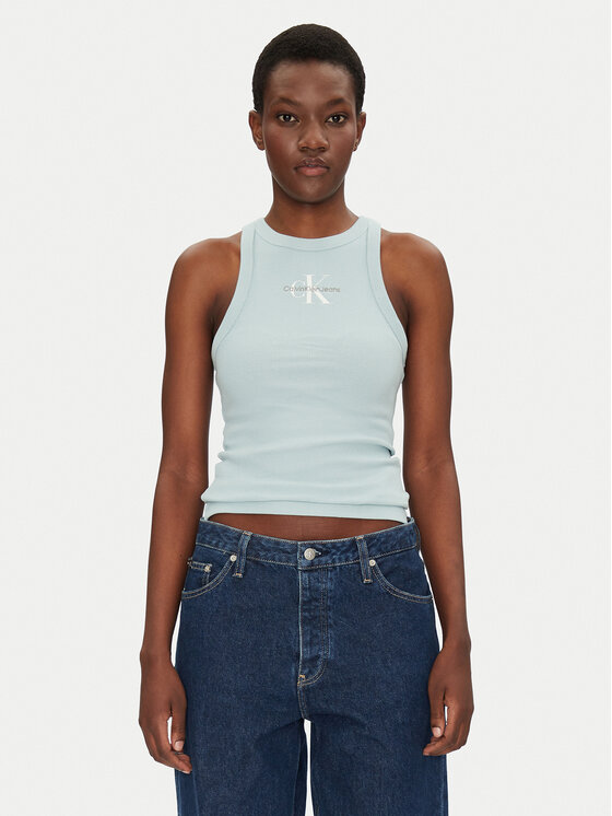 

Топ slim fit Monologo J20J225301 Calvin Klein Jeans, синий