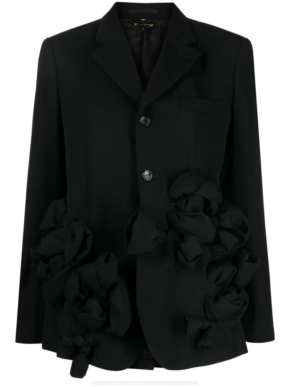 

Шерстяной блейзер с аппликацией COMME DES GARCONS, черный