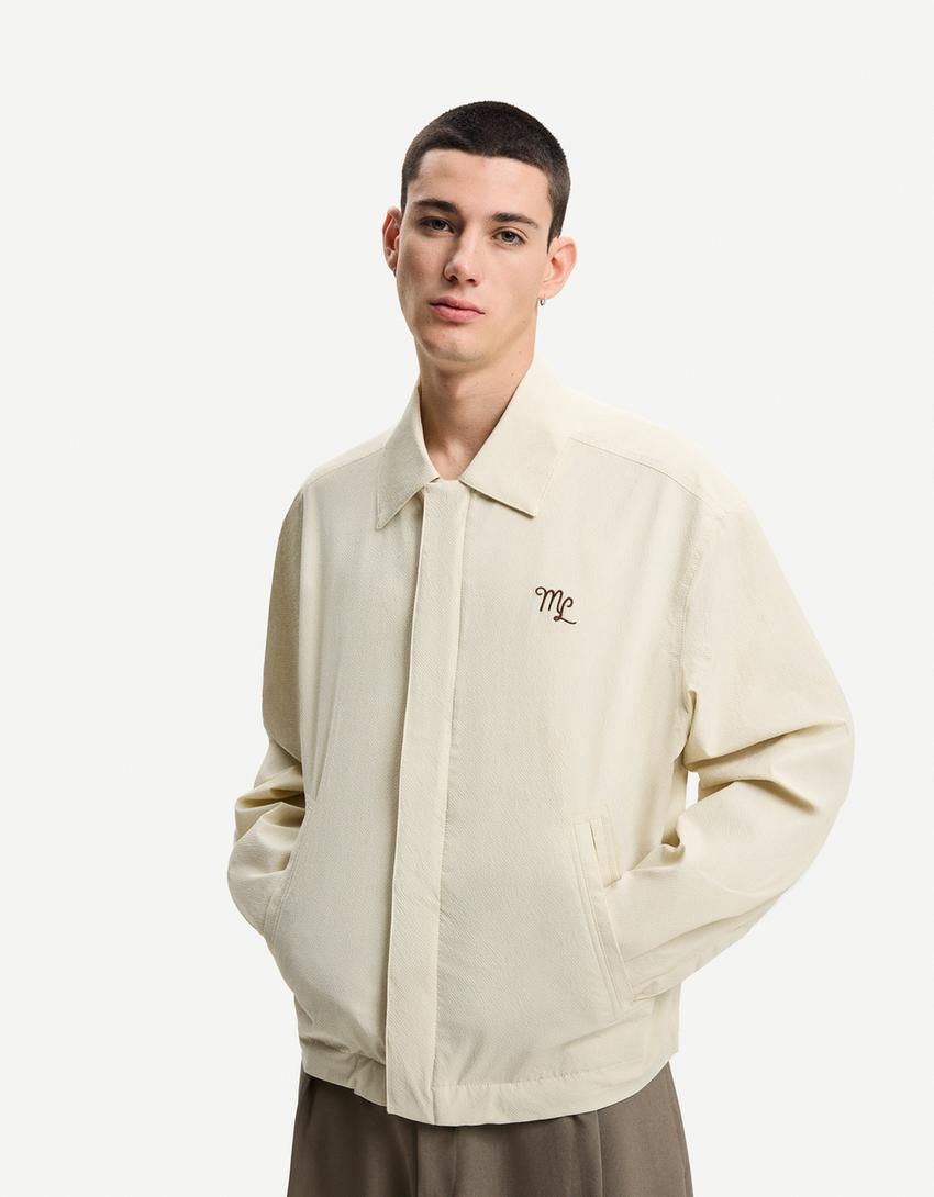 

Куртка из сирсакера Bershka, бежевый