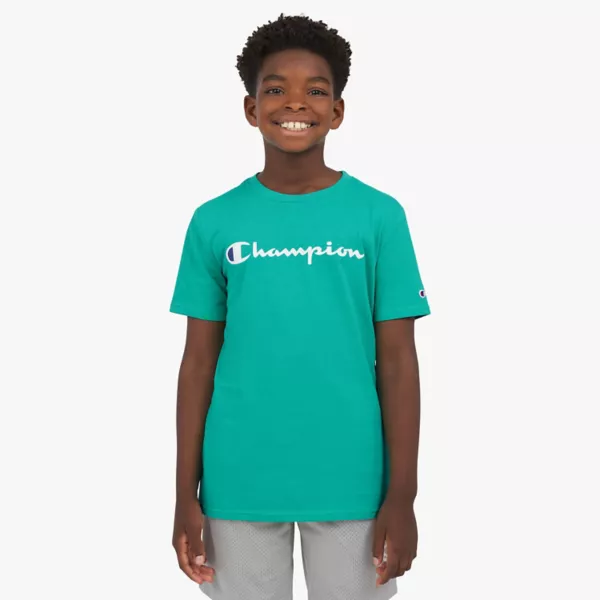 

Футболка с классическим логотипом Signature для мальчиков 8-20 лет Champion, цвет oasis