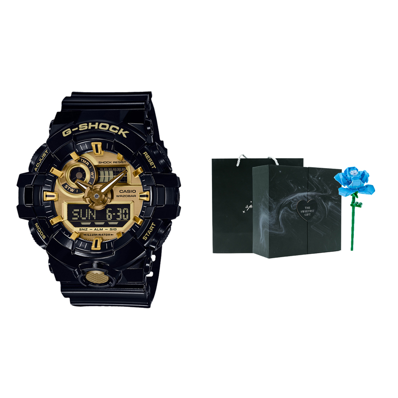

Мужские часы CASIO Liquid Crystal/Analog Dual Display Series Gold