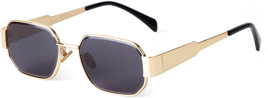 

Ретро металлические прямоугольные солнцезащитные очки для женщин и мужчин, роскошные винтажные солнцезащитные очки для женщин и мужчин, защита от ультрафиолета UV400 LVTFCO, C1