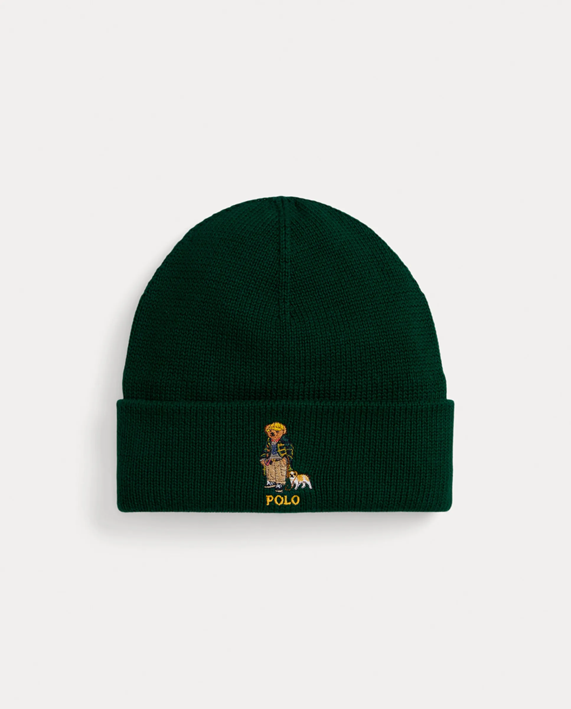 

Детская хлопковая шапка с медвежонком Поло Polo Ralph Lauren, темно-зеленый