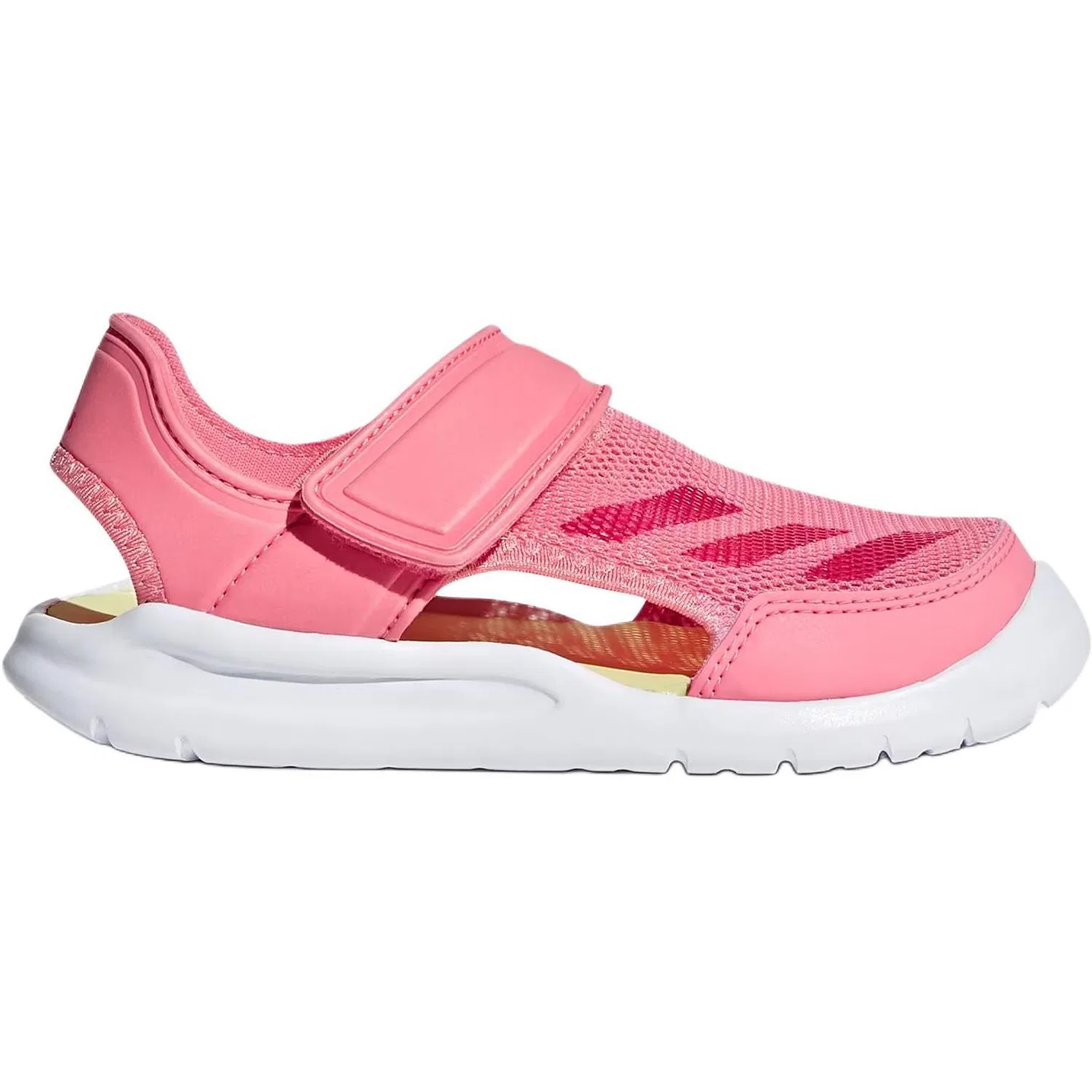 Сандалии детские кожаные Adidas Fortaswim молочно-розовые — фото 3