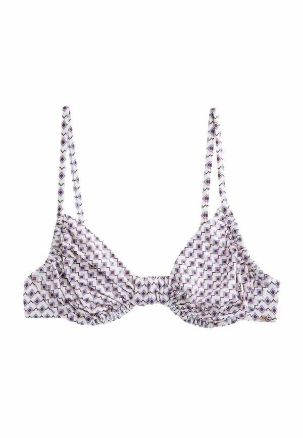 Топ для бикини Next, Regular fit non padded underwired bikini top, кремовый геометрический