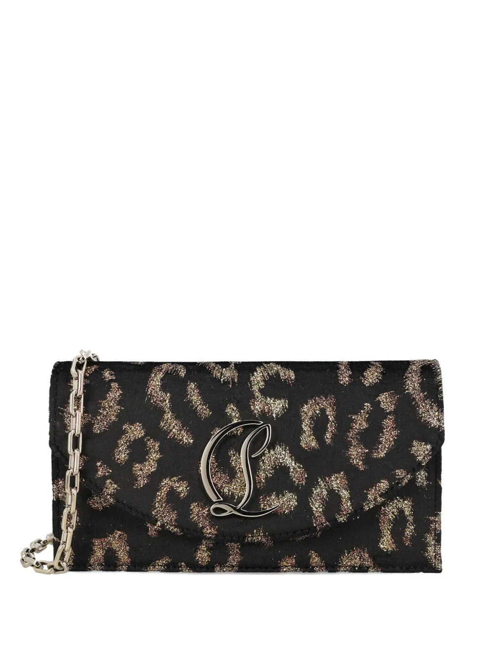 

Клатч на цепочке с леопардовым принтом Christian Louboutin, черный