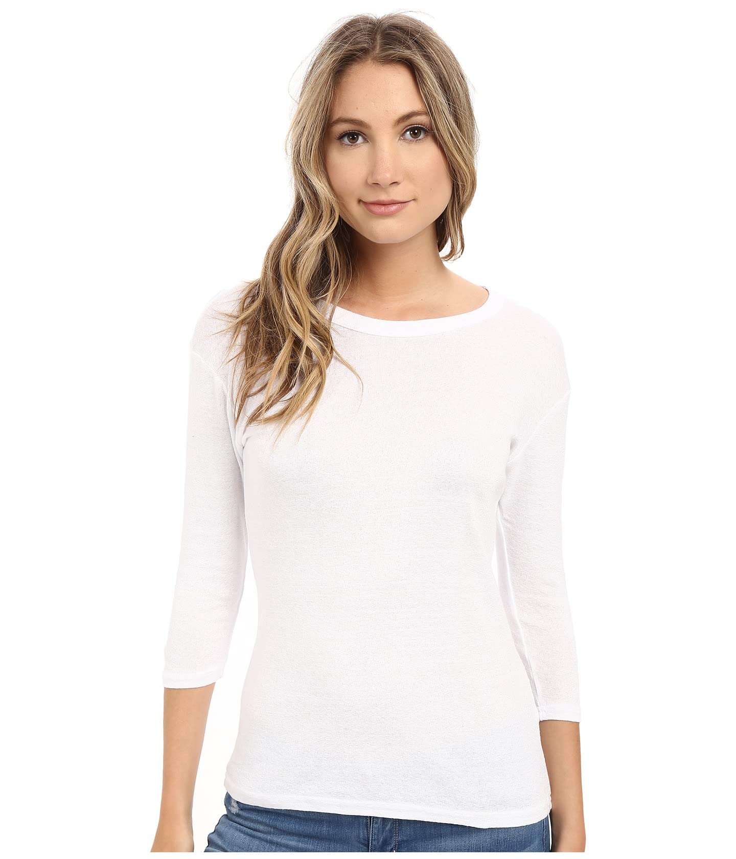 

Рубашка Michael Stars Shine Dora 3/4 Sleeve Crew Neck Shirt, белый