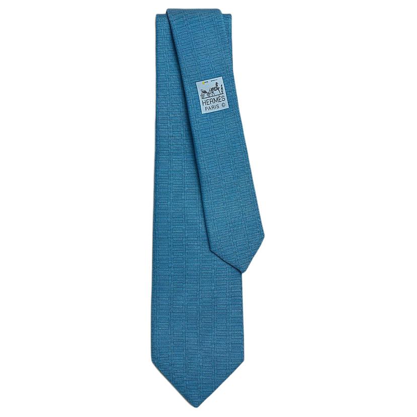 

HERMES Шелковый галстук Men's Teal Blue
